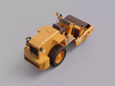 Road Roller Single Drum - Heavy Machinery 3D model