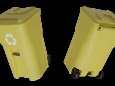 Recycling Bins - Multiple Colors Low-poly 3D model