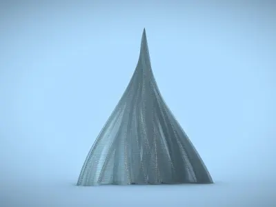 Tube Building Glass Cage 3D model