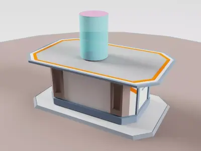 Sci-fi table  Low-poly 3D model