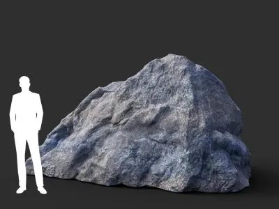 Gray Boulder Beach Rock Collection 210110 Low-poly 3D model