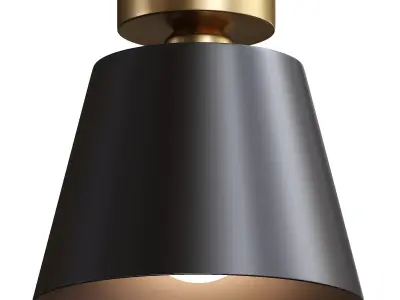  Scandinavian Conical Iron Shade Ceiling Light 3D model