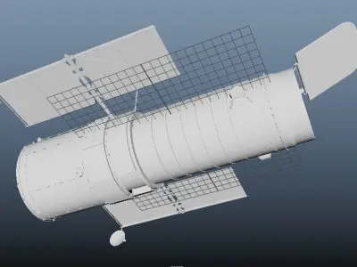 Hubble Satelite Low-poly 3D model