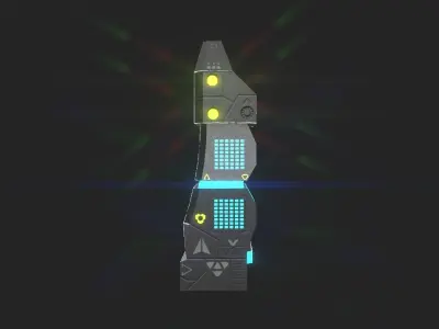 Sci-fi Building For Game Environments Low-poly 3D model