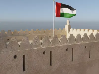 Al Murabaa Fort UAE Low-poly 3D model