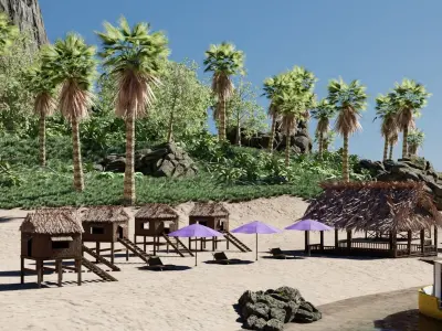 Island Scene 3D model