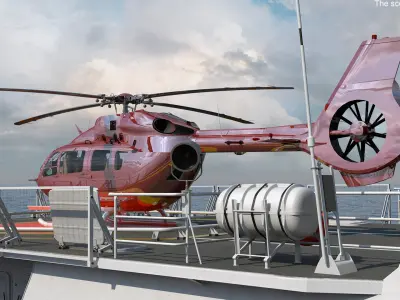  Coast Guard Ship with Helicopter 