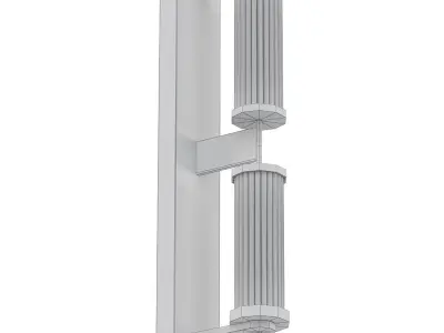 BERTH two - light wall sconce in brass 3D model