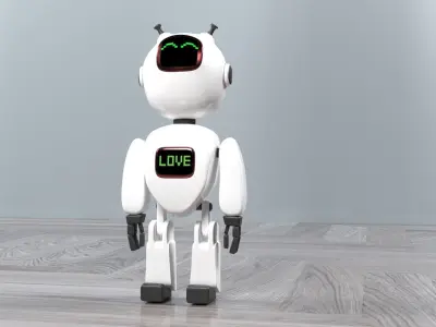 Funny Robot Low-poly 3D model
