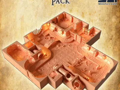 City CanalWorks 28 mm Tabletop Terrain Openlock 3D print model