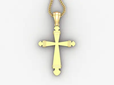 Light Gold 18K Cross Pendant 2CP082 3D print model