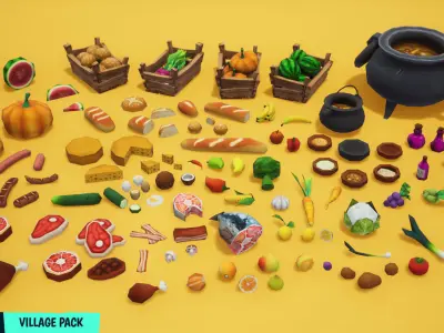 FANTASTIC - Village Pack Low-poly 3D model