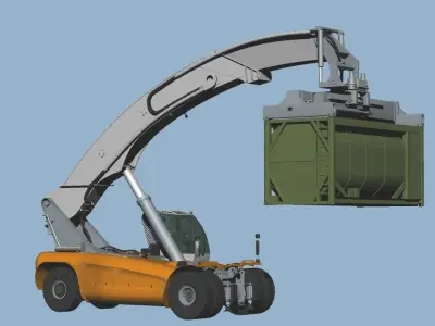 Reach Stacker LRS-645 3Way posed set 3D model