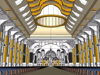 Architecture-Religion-God-Culture-Temple-0289 interior of church 3D model