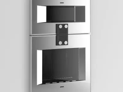 GaggenauOvens stainless steel microwave oven on wall 3D model