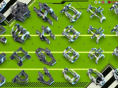 Sci-Fi Hard Surface Mechanical KITBASH 405 DETAILS 3D model