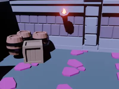 Low-Poly Props column and wooden box Free low-poly 3D model
