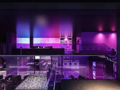 Linear design wine hall 3D model