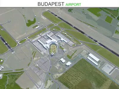 Budapest Airport 12km Low-poly 3D model