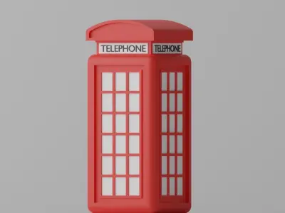British Red Telephone Box 3D model