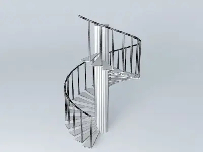 spiral staircase with handrails Free 3D model