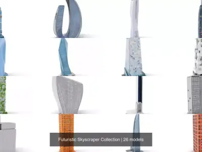 Futuristic Skyscraper Collection 3D Model Pack