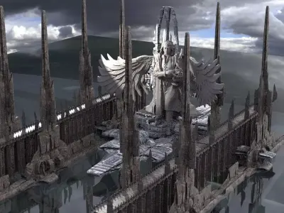 Fallen Angel City Walkways Kit bash 3D model