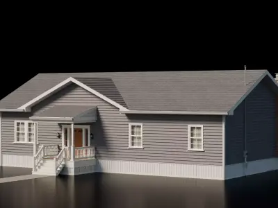 American Cottage House 9 Low-poly 3D model