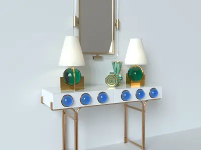 JONATHAN ADLER CONSOLE-LAMP-VASE-MIRROR 3D model
