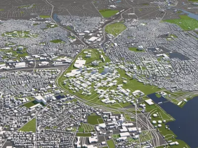 Providence Rhode Island USA 50x50km 3D model