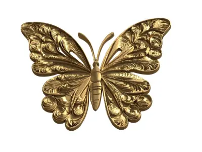 decor set wall panel butterfly relief CNC 12 3D print model purchase