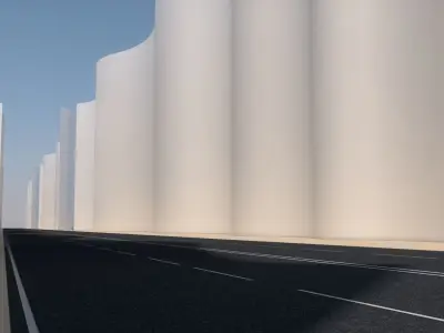 Futuristic Highway Low-poly 3D model
