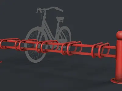Bike Rack 11 PBR Game Ready Low-poly 3D model