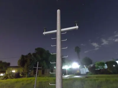 Wooden Electricity Pole with Ladder - Object 027 Low-poly 3D model