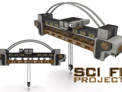 SCI FI Overhead Crane 3D model
