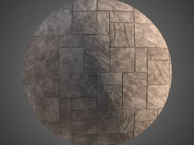 8K Large Area Natural stone pavers 01 - 6 Variations Texture