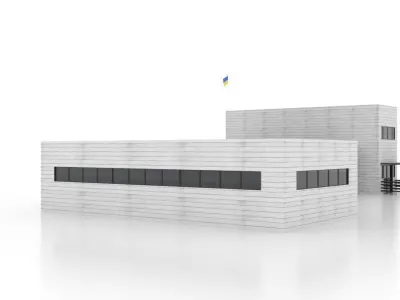 Ukraine Fire Station - 1 Low-poly 3D model