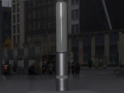 Low-Poly Basic Light Column 30 - Street Light Set-9 Low-poly 3D model