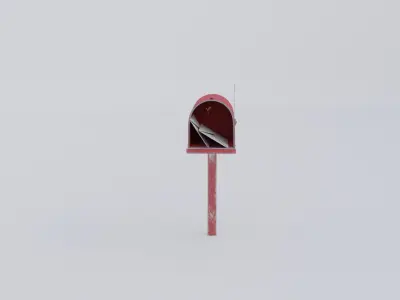 Post Box Low-poly 3D model