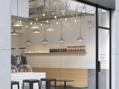 Interior of a street cafe 3D model