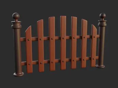 Cartoon Fence 12 3D model