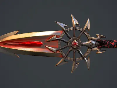 Combat Staff 2 3D Model Low-poly 3D model