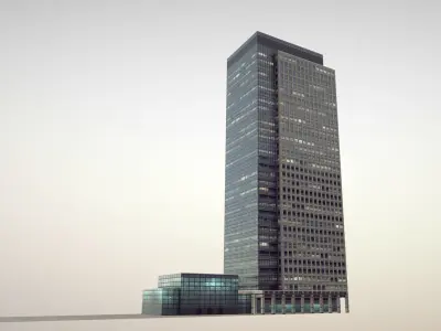 London 40 Bank Street Low-poly 3D model