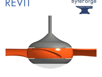 Revit Parametric Modern Ceiling Fan 3D model