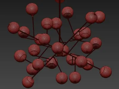 Dalls chandelier with balls hanging from it 3D model