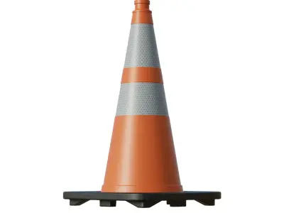 Traffic Cone Low-poly 3D model 37