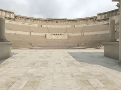 Khor Fakkan Amphitheatre Low-poly 3D model