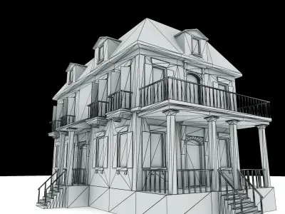 Residential house 02 Low-poly 3D model