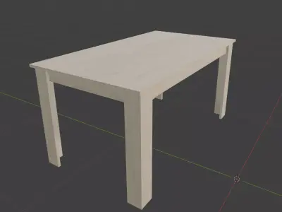 Table minimalistic wood Low-poly 3D model