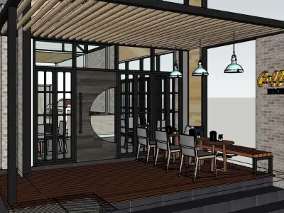 CAFE  AND  HOUSE 3D model